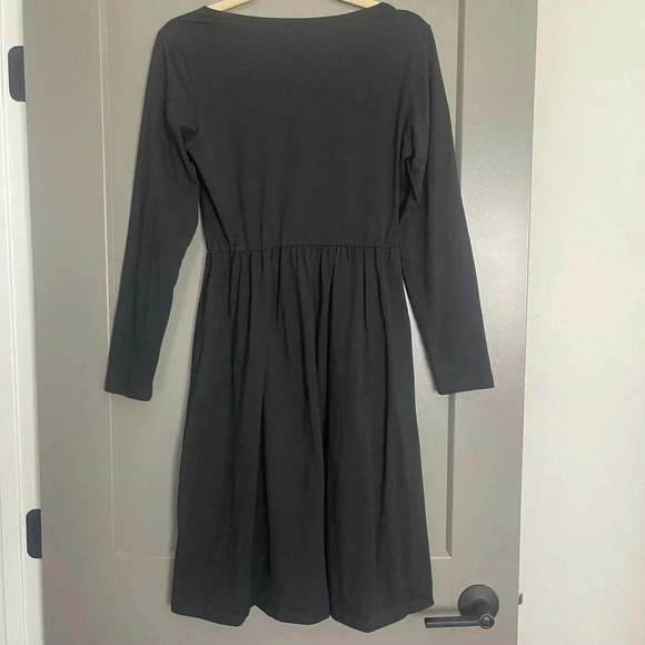 Ouges Womens Stretch Round Neck Long Sleeve Button Front Dress Black Medium - Picture 6 of 9